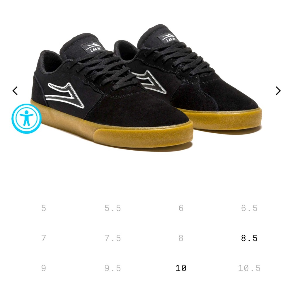 Lakai - Cardiff in Black/Gum Suede, Size 10 NWT & Box